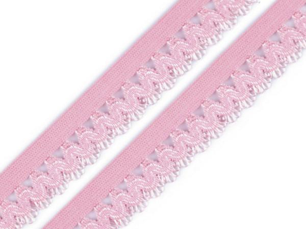 Wäschegummi verziert Breite 15mm Rosa